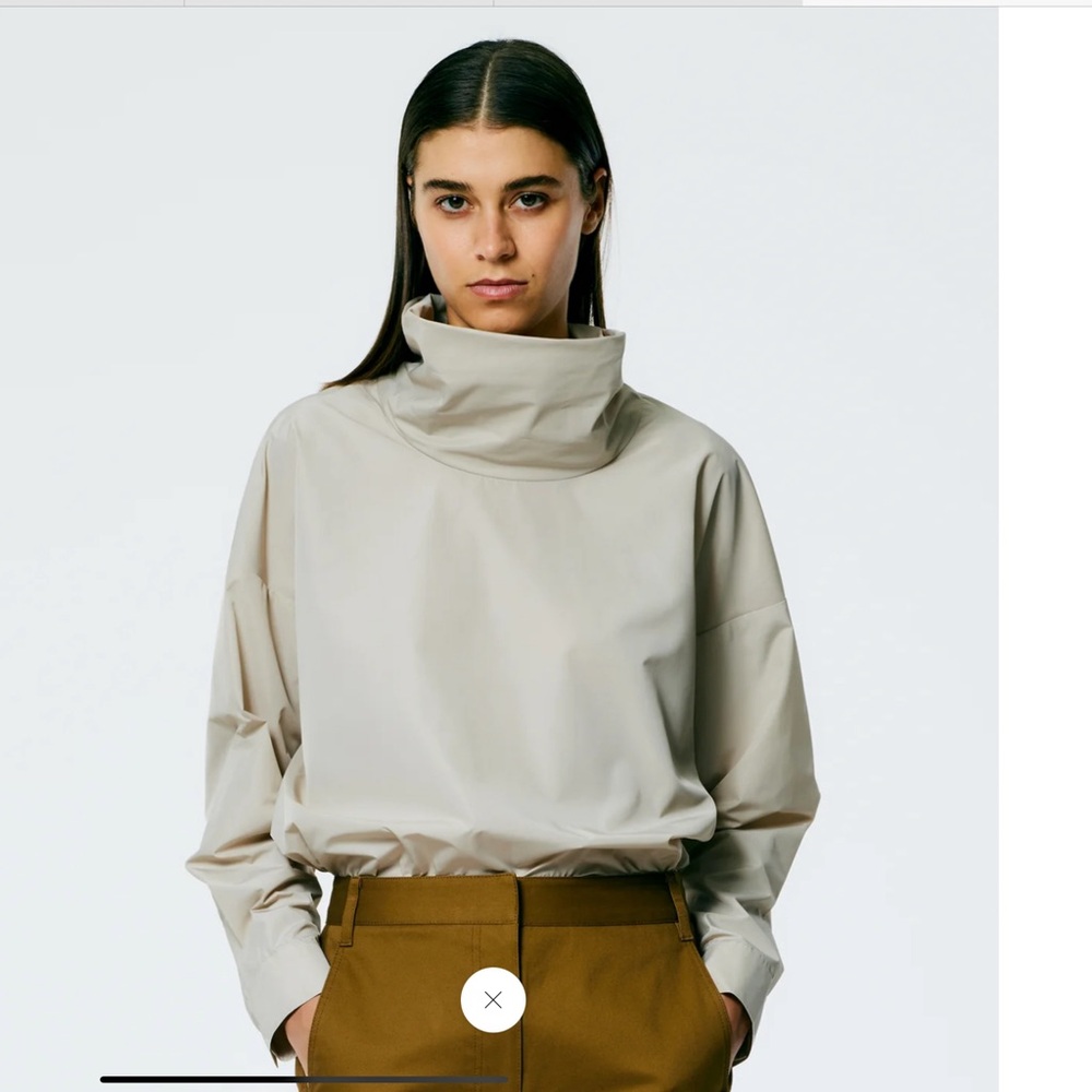 Tibi Italian Sporty Nylon Cowl Neck Top NWOT Small